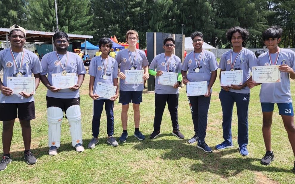 The winning team with their certificates and medals